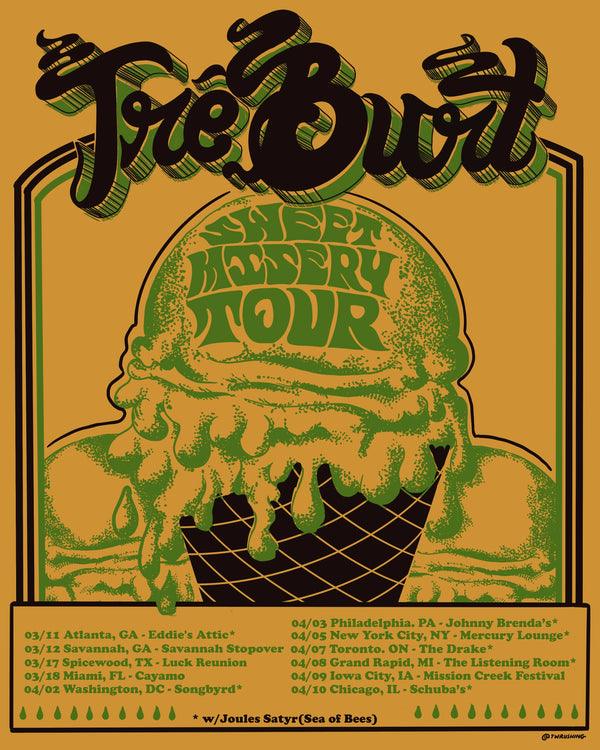 Tré Burt - Sweet Misery Tour Poster - OH BOY RECORDS