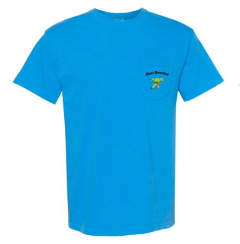 Dan Reeder Happy Dog T-Shirt Blue - OH BOY RECORDS