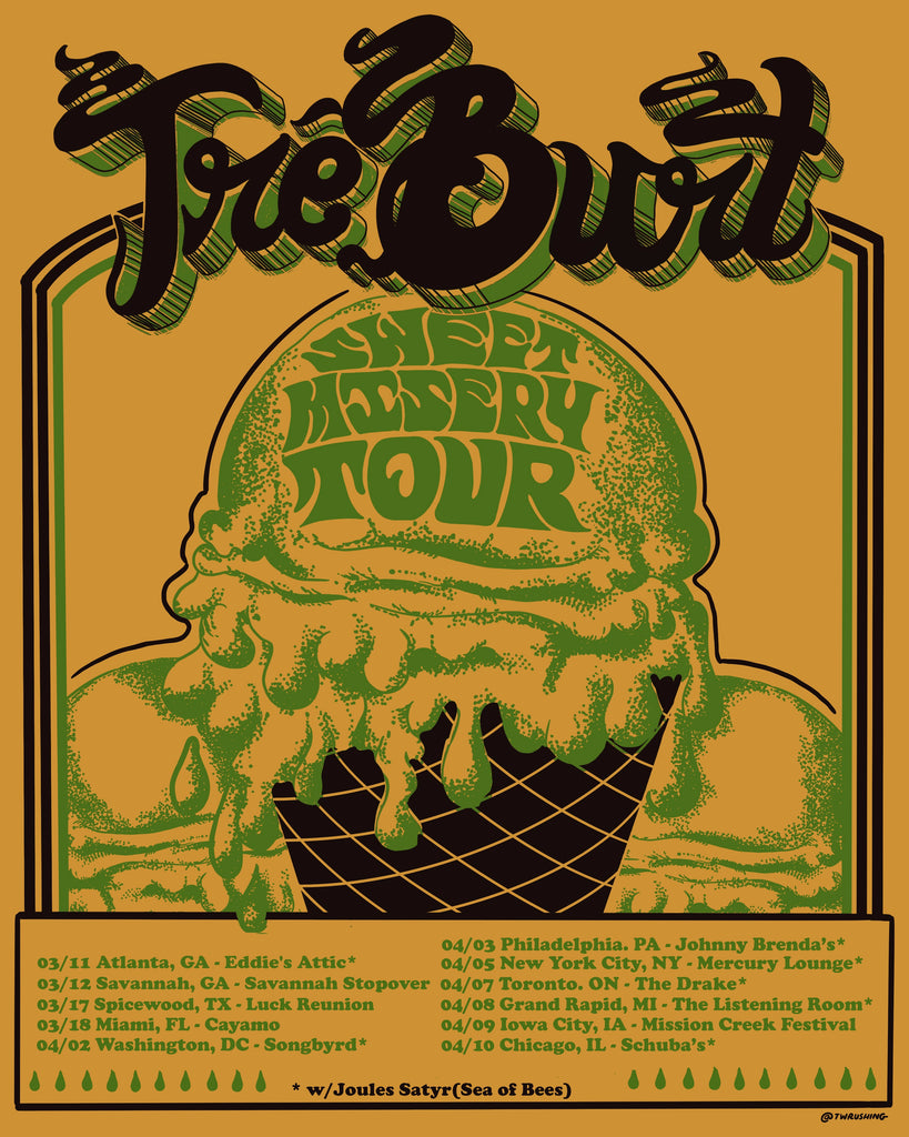 Tré Burt - Sweet Misery Tour Poster - OH BOY RECORDS